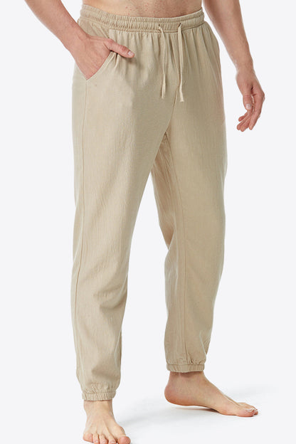 Full Size Drawstring Waist Pants with Pockets