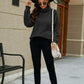 Cable-Knit Turtleneck Lantern Sleeve Sweater