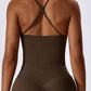 Square Neck Back Crisscross Tank Top