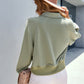 Quarter-Snap Collared Raglan Sleeve Sweatshirt