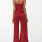 Contrast Trim Split Spaghetti Strap Jumpsuit