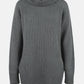 Turtleneck Raglan Sleeve Rib-Knit Dress with Pockets