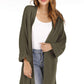 Open Front Slit Exposed Seam Cardigan