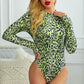 Mock Neck Leopard Bodysuit