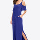 Cold-Shoulder Split Maxi Dress with Pockets