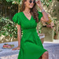 Flutter Sleeve V-Neck Dress