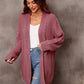 Warm Fall Mixed Knit Open Front Longline Cardigan