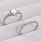 925 Sterling Silver Opal Split Shank Ring