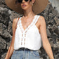 Spliced Lace Deep V Tank