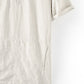 Buttoned Round Neck Short Sleeve Linen Tee