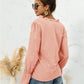 Frill Trim V-Neck Flounce Sleeve Shirt