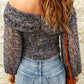 Floral Off-Shoulder Ruched Top