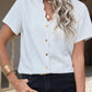 Scalloped V-Neck Short Sleeve Shirt