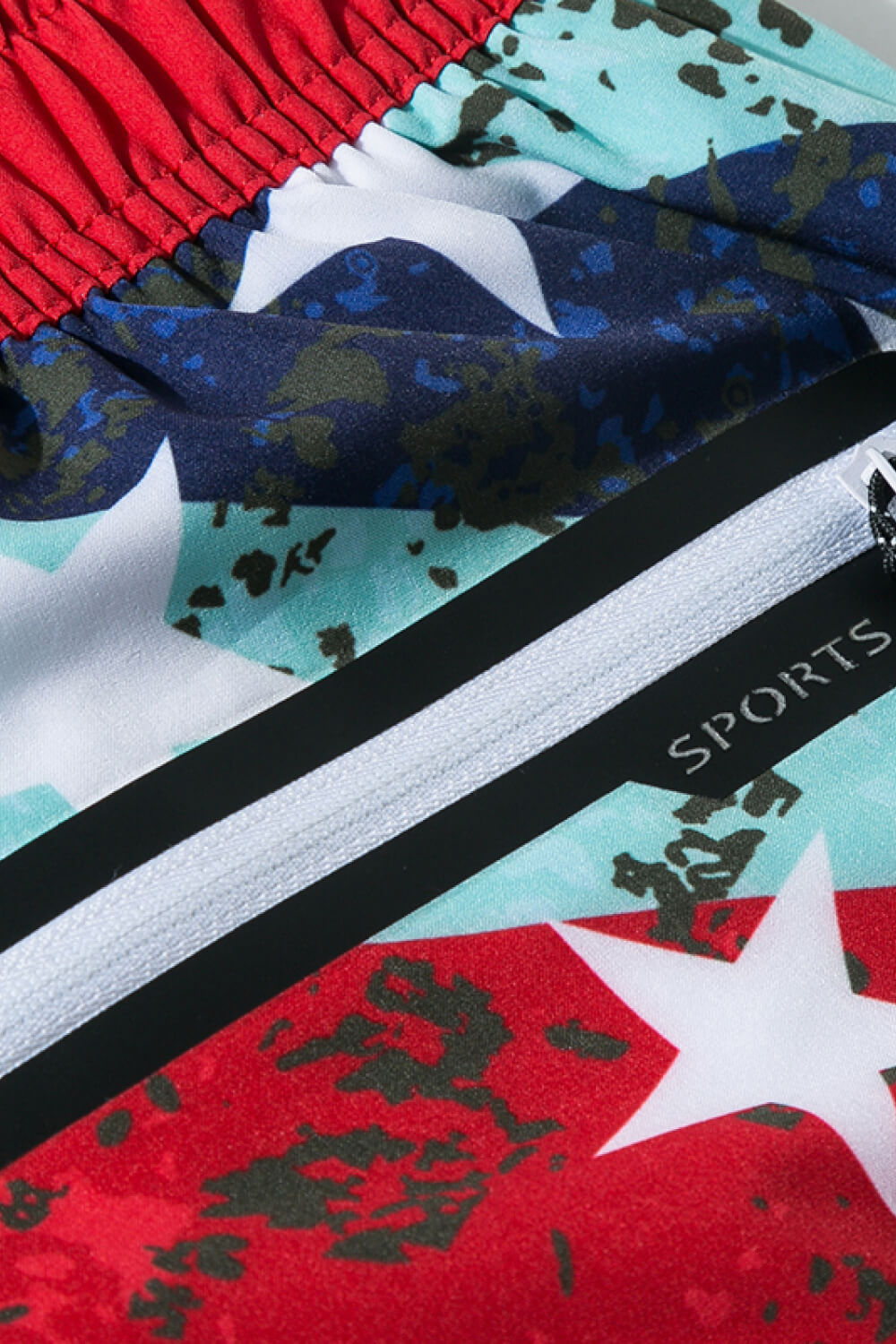 Full Size Mixed Print Lace-Up Shorts