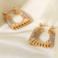 18K Gold Plated Inlaid Cubic Zirconia Earrings