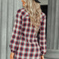 Plaid Tie Front Mini Shirt Dress