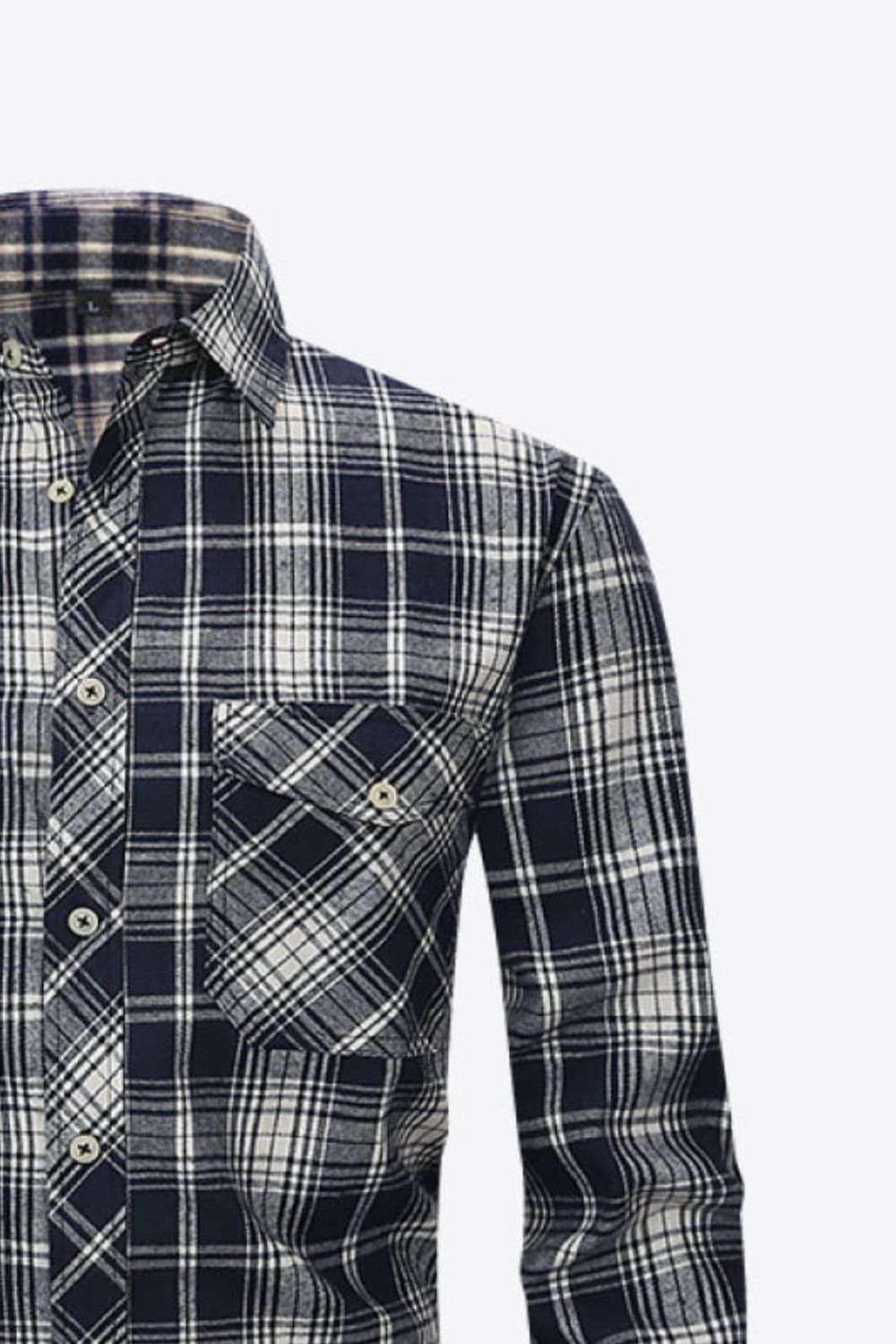 Plaid Button-Front Long Sleeve Shirt with Pockets