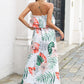 Printed Layered Strapless Maxi Dress