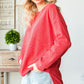 Round Neck Drop Shoulder Slit Tunic Sweatshirt