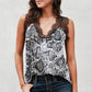 Printed Scalloped Lace Trim Tank