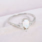 Modern Style Opal Platinum-Plated Ring