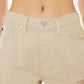 Kancan High-Rise Distressed Flare Jeans in Taupe
