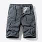 Drawstring Elastic Waist Cargo Shorts
