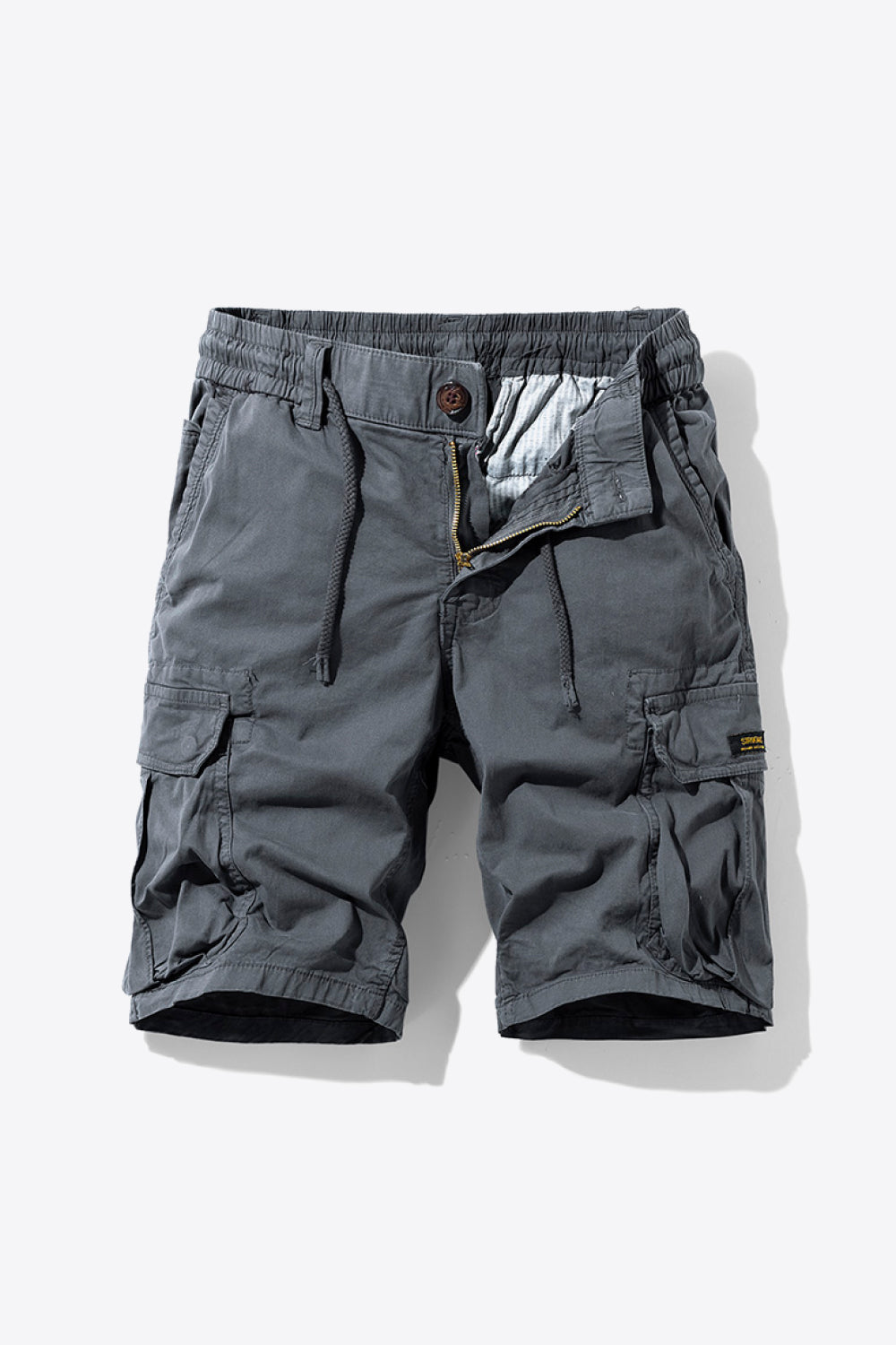 Drawstring Elastic Waist Cargo Shorts