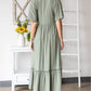 HEYSON Full Size Smocked Pocket Midi Dress in Sage