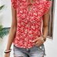 Floral Tie Neck Butterfly Sleeve Top