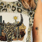 Graphic Leopard Round Neck Tank