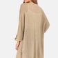 Open Front Slit Exposed Seam Cardigan