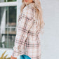 Plaid Button Down Collared Shirt Jacket with Pockets
