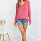 Zenana Full Size V-Neck Curved Hem Top in Rose