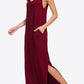 Split Spaghetti Strap Maxi Dress with Pockets