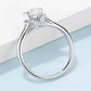 1 Carat Moissanite 925 Sterling Silver Split Shank Ring