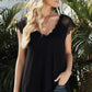 Scalloped Spliced Lace V-Neck Top