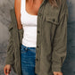 Turn Down Collar Buttoned Shirt Jacket