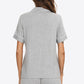 Contrast Piping Button Front Top and Shorts Lounge Set