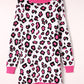 Leopard Contrast Trim Open Front Longline Cardigan