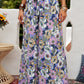 Floral Tie Belt Wide Leg Pants