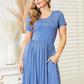 Ninexis Full Size Short Sleeve Dress with Pockets