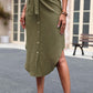 Tie Belt Frill Trim Buttoned Skirt (TB7) T