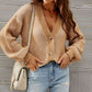 V-Neck Dropped Shoulder Cardigan