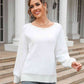 Round Neck Ribbed Trim Sweater - Deals DejaVu