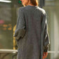 Double Take Drop Shoulder Ribbed Trim Open Front Cardigan