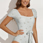 Square Neck Tie Detail One-Piece Swimsuit (TB10D) T