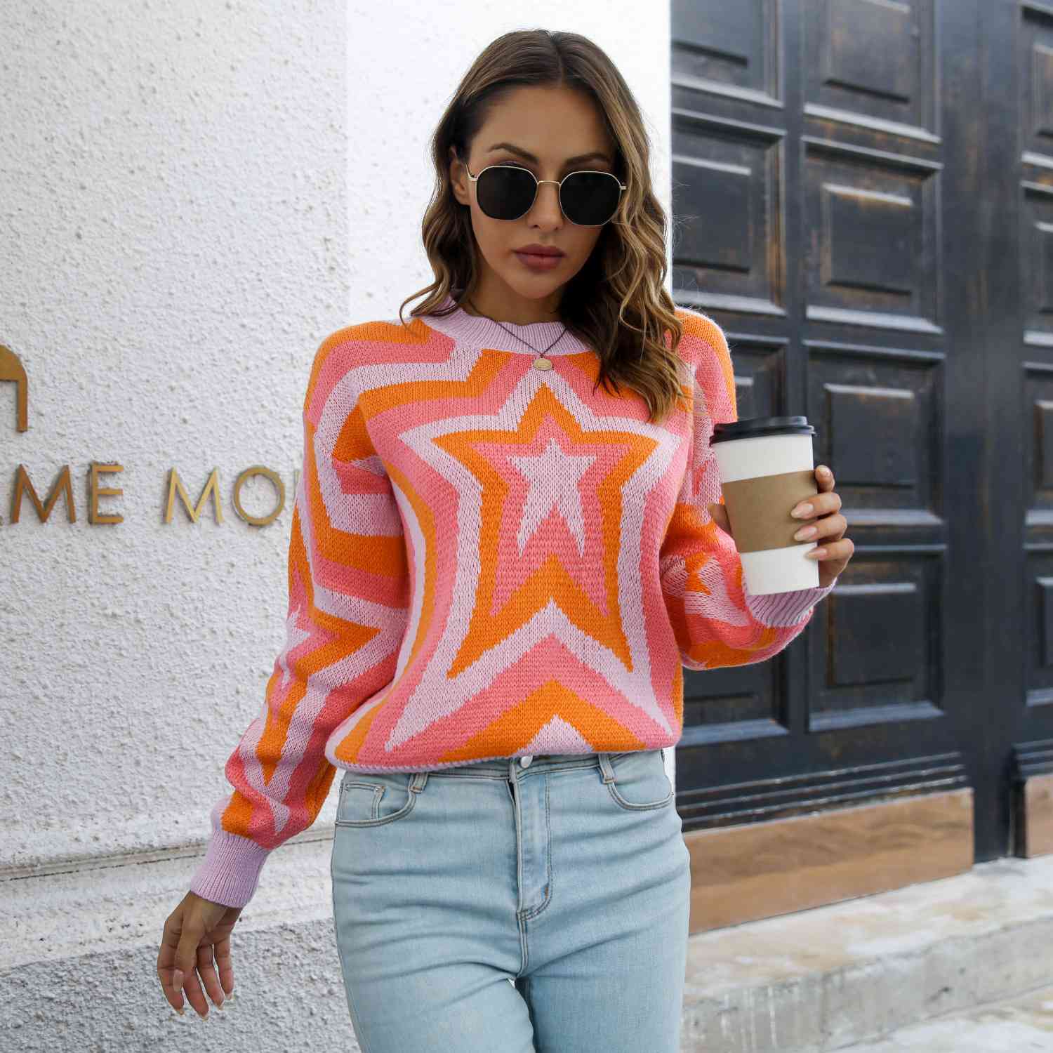 Star Dropped Shoulder Sweater - Deals DejaVu