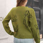 Cat Pattern Round Neck Long Sleeve Pullover Sweater - Deals DejaVu