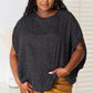 Double Take Printed Dolman Sleeve Round Neck Blouse